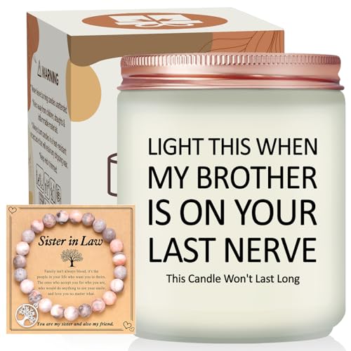 Sister in Law Gifts - Mothers Day, Christmas, Birthday, Wedding Gifts for Sister in Law - Lavender Scented Candles - color: Sister In law
