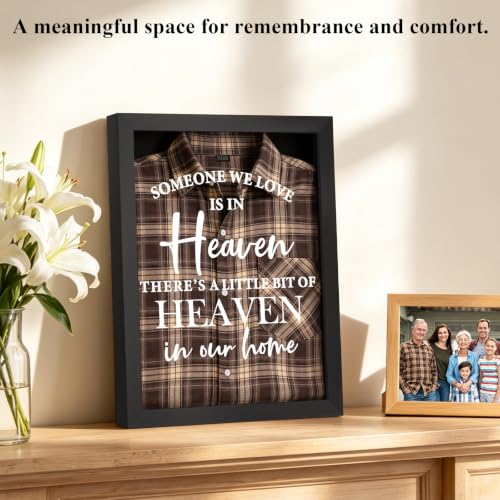 Sympathy Gifts for Loss of Loved One, Clothing Memorial Shadow Box Frame - color: Black