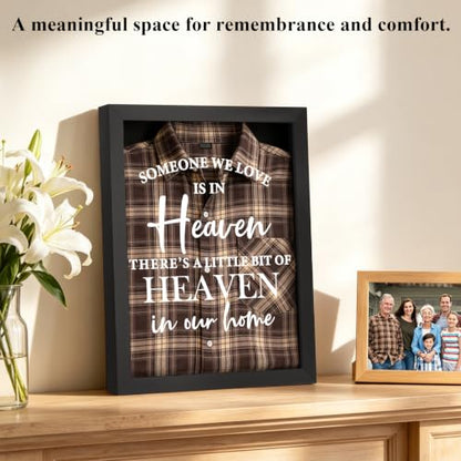 Sympathy Gifts for Loss of Loved One, Clothing Memorial Shadow Box Frame - color: Black