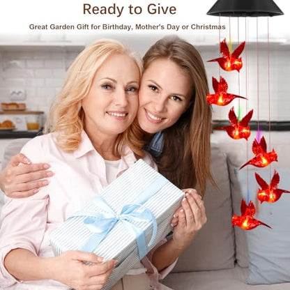 Cardinal Solar Wind Chimes for Outside, Christmas Cardinal Gifts for Women