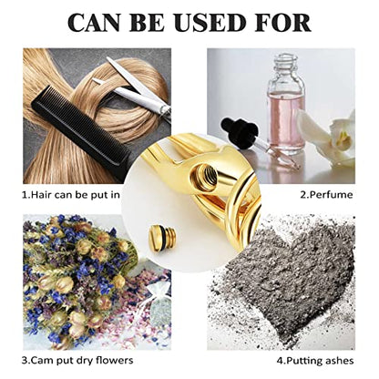 Cremation Jewelry with Angel Lady Stainless Steel Urn Necklace Pendant Memorial Ashes Keepsake for Women Girls, Filling Kit Included - color: Couple-Gold