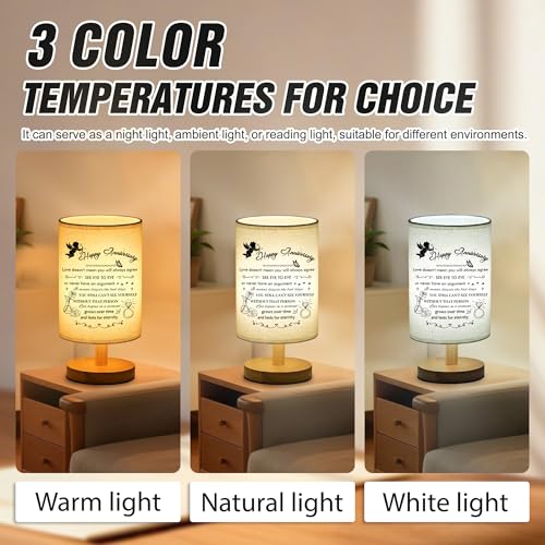 WSYEAR Wedding Anniversary LED Lamp Gifts for Couple Parents, Happy Anniversary Marriage Gifts for Wife Husband Him Her Men Women with Night Light Romantic Presents for Girlfriend Boyfriend - color: Anniversary
