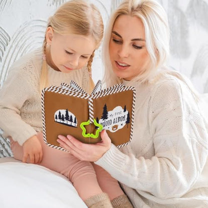 Baby's My First Family Album Soft Photo Cloth Book Forest Brown Bear My First Book of Photos Baby Memory Album Gift Holds 4x6 Pictures for Babies Newborn Toddler & Kids Baby Shower - style: Forest Brown Bear