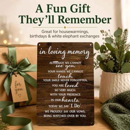 In Loving Memory 8x12 Inch Aluminum Metal Sign, Rustic Wedding Memorial Decor, Remembrance Gift, Sympathy For Wall Art