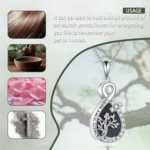 TIGER RIDER Pet Paw Necklace 925 Sterling Silver Cross Infinite love Necklace Pendant Pet Jewelry Gift for Dog Cat Lovers - style: Tree of life