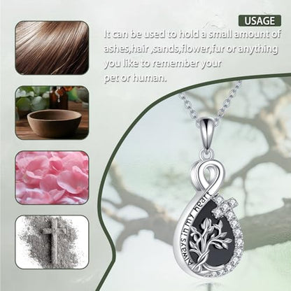 TIGER RIDER Pet Paw Necklace 925 Sterling Silver Cross Infinite love Necklace Pendant Pet Jewelry Gift for Dog Cat Lovers - style: Tree of life