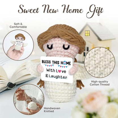House Warming Gifts New Home - Mini Handmade Crochet Angel Decoration - style: New Home Gifts