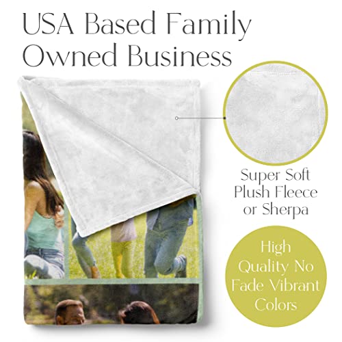 Ships Next Day, Custom Picture Blanket, USA Made (60x80 Sherpa) - color: 3pictures, size: 60"x80" Sherpa