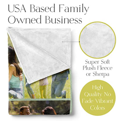 Ships Next Day, Custom Picture Blanket, USA Made (60x80 Sherpa) - color: 3pictures, size: 60"x80" Sherpa