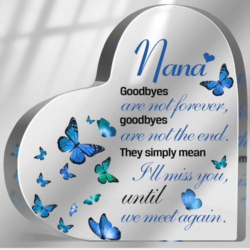 Sympathy Memorial Gifts for Loss of Grandma, Loss of Nana Sympathy Gifts, Bereavement Condolences Grief Gifts, Funeral Memorial Decor Sign, Remembrance Plaque for Loss Grandma - style: Nana