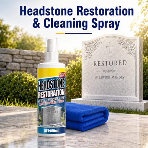 Headstone Restoration And Cleaning Spray, Headstone Cleaner For Graves, Stone Cleaner Gravestone Cleaning Kit(2Pcs)