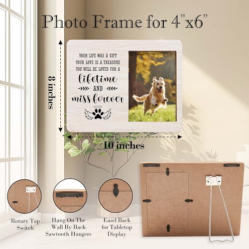 Dog Memorial Picture Frame - In Loving Memory Wood Photo Frame, Sympathy & Bereavement Gifts for Loss of Dog - Pet Remembrance Frame - style: Dog Memorial 7