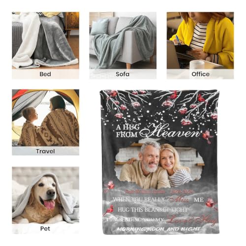 Personalized Memorial Blanket for Loss of Loved Dad Mom Husband Wife - color: Memorial Blanket 03