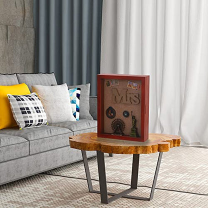11x14 Deep Shadow Box Frame with Hinged Door, Cherry - color: Cherry, size: 11x14