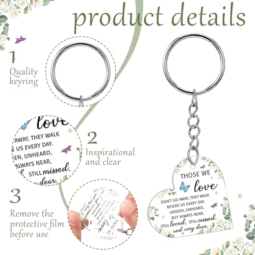 Equsion 60 Set Funeral Keychains for Guests Memorial Favors, Heart - style: Heart