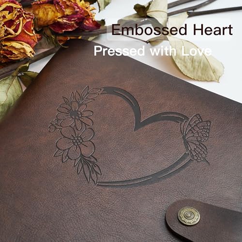 Photo Album 4x6 200 Pockets, Genuine Leather Photo Albums 200 Photos with Writing Space 30 Writing Paper, Family Wedding Travel Kids Graduation Ultrasound Baby Picture Album Scrapbook, Mother Gifts - color: Brown-Love, size: 200 Photos