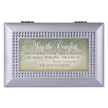 Cottage Garden Loss of Someone Touched Our Lives Jeweled Silver Tone Petite Music Box Plays You Light Up My Life