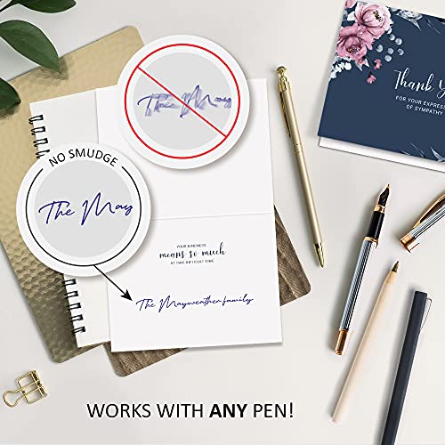 Sympathy Thank You Cards with Envelopes,Pack of 25 Navy Thank You Cards for Funeral, Times of Remembrance and Simple Thank You's,Short Statement Thank You Sympathy Cards with Ample Inside Room (Navy)