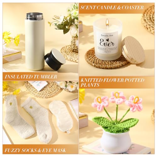 Nuogo 15 Pcs Birthday Gifts Basket for Women Self Care Package for Mother's Day Gifts Women Thinking of You Sympathy Gift Basket Get Well Soon Encouragement Inspirational Set for Mom Her