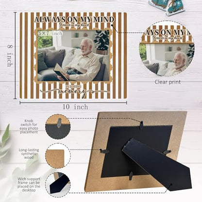 in Loving Memory Picture Frames, Memorial Picture Frame, Memorial Sympathy Bereavement Gifts for Loss of Loved Ones, Always on My Mind in Loving Memory Wood Photo Frame for 5x7 Photos