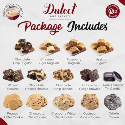 Thinking Of You Baskets For Women, Brownies, Cookies Gift Basket, Thinking of You Food Gifts Women, Men, Wife, Dad, Mom, Grandparents by Dulcet Gift Baskets - color: Thinking of You
