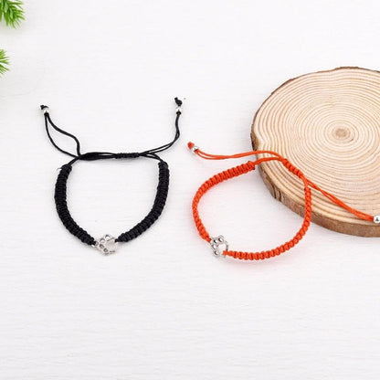 Pet Memorial Gifts for Loss of Dog Cat Paw Print Bracelets for Women Men Pet Sympathy Gift Remembrance Bereavement Gifts Idea - color: Red & Black
