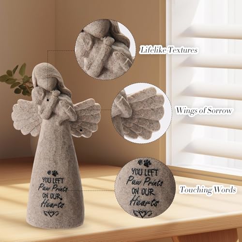 Dog Memorial Gifts for Loss of Dog, Pet Loss Sympathy Angel Figurine | Dog Bereavement Gift, Remembrance Keepsake, Dog Passing Away Gift, 6-Inch Hand-Painted Resin Memorial Statue - color: Granite