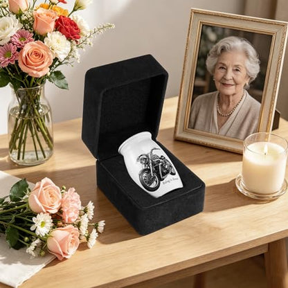 SOITIS Small Urns for Human Ashes Keepsake-Aluminum 2.76 Inch Mini Urn with Gift Box, Memorial Motorcycle Urns for Human Ashes, Sharing Cremation Urns for Human Ashes