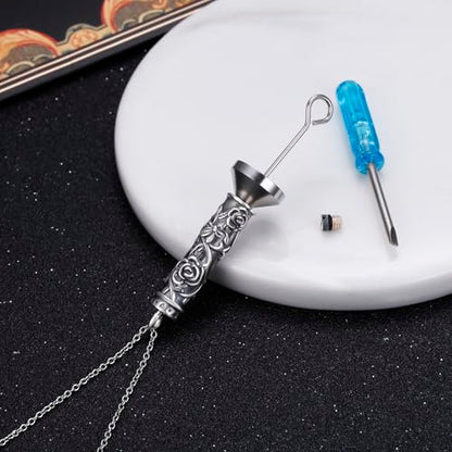 925 Sterling Silver Urn Necklaces for Women Claddagh/Angel Wings/Guitar/Butterfly/Tree of Life Ashes Memorial for Loss Keepsake Jewelry Present Easter Day of the Dead - style: Rose Flower