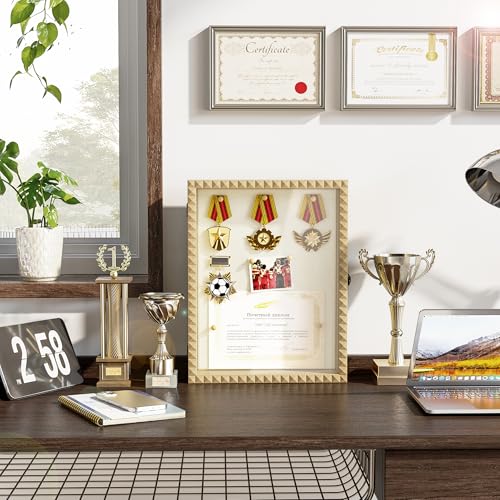 SZQINJI Shadow Box Frame 13x16 Deep Large Memory Box Display Cases, Natural - color: Natural, size: 13x16