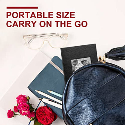 Ywlake Photo Album 4x6 50 Pockets 2 Packs, Small Mini Capacity Leather Photo Albums, Each Pack Holds 50 Top Loader Vertical Only Pictures Black - color: Black, size: 50 Photos/2PK