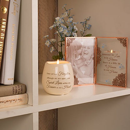 Pavilion Gift Company Ceramic Candle Bundle - In Memory Light Remains (8 oz) + Gone Yet Not Forgotten (8 oz)