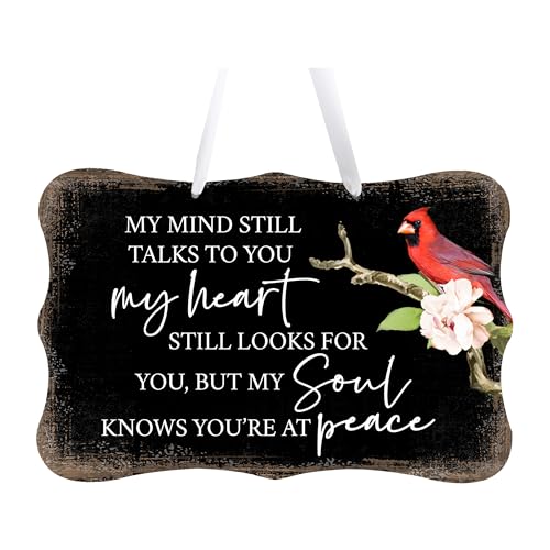 LifeSong Milestones Memorial Wall Hanging Sign Bereavement Keepsake Condolence Funeral Gift for Loss of Loved One 8x12 My Mind Still Talks to You Black - color: My Mind Still Talks To You (Black)