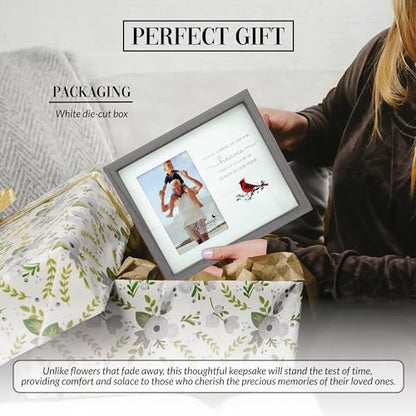 Pavilion Gift Company - Heaven In Our Home - 4' x 6" Vertical Picture Photo Portrait Frame Bereavement In Memory Memorial Loss Of Loved One Gift Calling Hours Funeral Present - color: Gray, White, Red