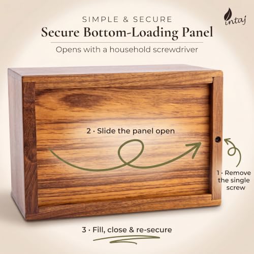 Rosewood Cremation Urn for Human Ashes, Tree of Life, Large 180 lb | Hand-carved solid sheesham rosewood, screw-locked sliding base, engraving available, holds up to 180 lb - color: Rosewood Tree of Life, size: Large (180 lb)