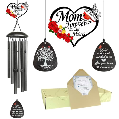 40"Memorial Wind Chimes for Loss of Mother, Wind Chimes in Memory of a Loved one,Memorial Gifts for Loss of Mom,Sympathy Gifts, Bereavement Condolence Remembrance Gift ,Large Wind Chime Outside