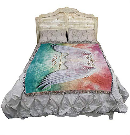 Pure Country Weavers A Hugs from Heaven Blanket by Brigid Ashwood - Sympathy Bereavement Gift Tapestry Throw Woven from Cotton - Made in the USA (72x54) - color: Hugs from Heaven, size: 72" x 54"