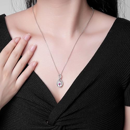 ZOEXUE Infinity Cross Cremation Jewelry - S925 Sterling Silver Cross Urn Necklace for Women - Birthstone Cross with Heart CZ Ashes Keepsake Pendant Memorial Urn Jewelry Gift for A Loss Loved Ones - color: rose
