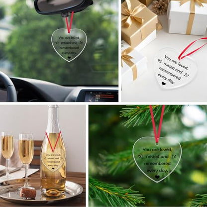 Memorial Ornament Sympathy Gift for Women Men Bereavement Gifts for Loss of Mom Dad Brother Son Daughter Memorial Keepsake Christmas Ornament in Memory of Loved Gifts Remembrance Gift