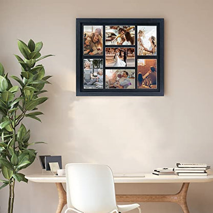 GMFrames Graduation Picture Frame Collage with 7 Openings Multi 4X6 Photo Frame with Wall Hanging for Keepsake Gifts Black - color: Black 4*6(7) Frame with Black Mat