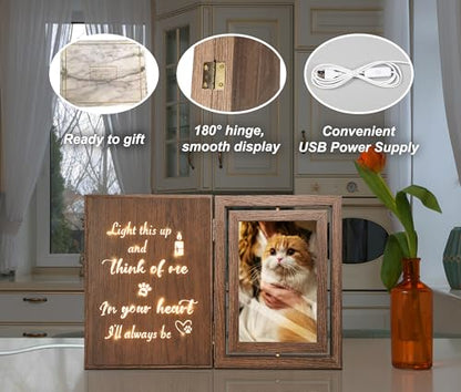 EYITUPC Lighted Pet Memorial Frame: Dog or Cat Loss, In Your Heart Always - color: In Your Heart