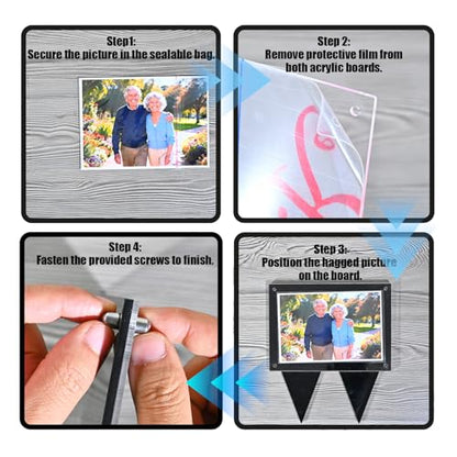 Waterproof Picture Frame for Grave 5x7, Outdoor Picture Frame - color: Black