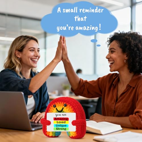 BuiltFit Birthday Inspirational Gifts for Women - You are Amazing, Crochet Rainbow Birthday Graduation Motivational Appreciation Gifts for College Student Her Him Men Coworker Boss Nurse Week - color: Rainbow Amazing