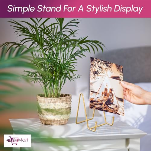 Plate Stands for Display, 2 Pack 4 Inch Gold Metal Easel - color: Gold, size: 2 Pack 4 Inches