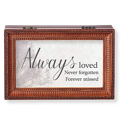 Roman Music Boxes - Always Loved Never Forgotten Woodgrain Finish Music Box - Plays Nocturne