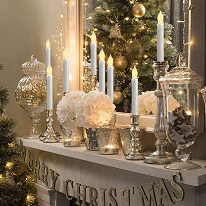 24 PCS Flameless LED Taper Candles Lights, Battery Operated Candlesticks with Warm White Flickering Flame, 0.79 x 6.5 Inches Dripless Fake Floating Taper Candles for Church Wedding Xmas - color: Set of 24 Warm White