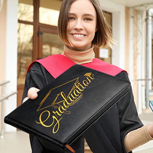 Frienda 2026 Graduation Guest Book Leather Guest Sign in Book with Pen Graduation Party Favors Congratulation Graduates Signature Books(Graduations,Black, Gold) - color: Black, Gold, size: Graduation
