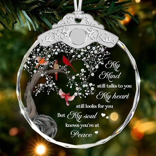 Glass Ornament - My Soul Knows You're AT Peace - Memorial Ornament - Sympathy Gift for Loss of Loved One - Grief Gifts - Funeral Keepsake - Ornaments for Christmas Tree - Xmas Decor - color: You're at Peace