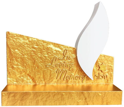 Zion Judaica Yom Kippur LED Yizkor Candle Memorial Lamp - Gold Tombstone in Loving Memory Star of David Dual Powered USB/Batteries Flameless Yahrzeit Candle - color: Metallic Gold
