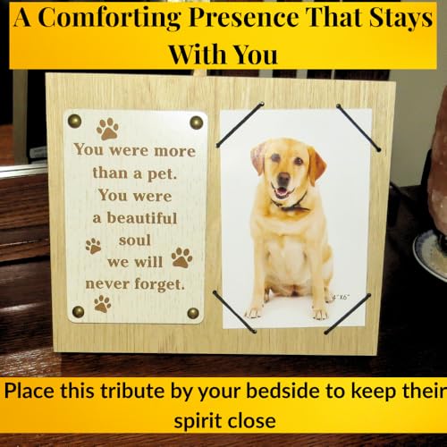 Memorial Gifts for Dogs, Gift for Someone who Lost a Dog, Pet Memorial Keepsakes for Dogs, Dog Remembrance Picture Frame, Loss of a Pet Sympathy Gift, 4 x 6 Wooden Picture Frame - size: Dog Beautiful Soul